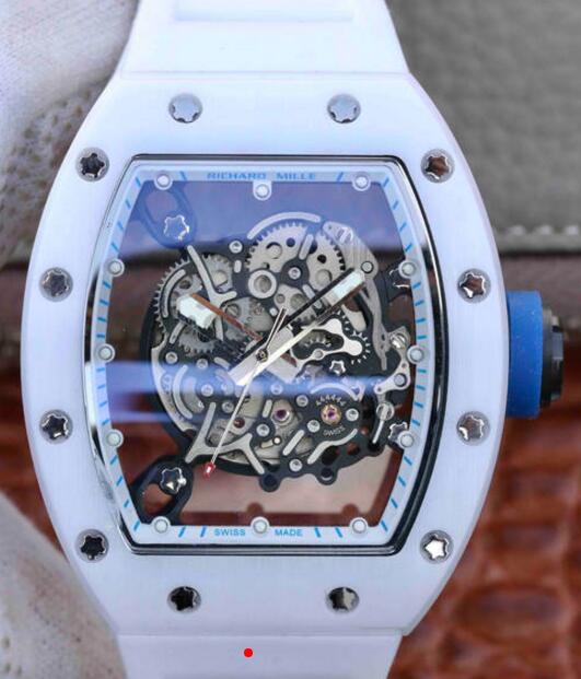 Richard Mille RM055 ceramic automatic white rubber copy watches